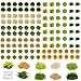 Warmtree 126 Pcs Static Grass Bushy Tufts Lowland Shrubs Tuft Terrain Model Kit for Train Landscape Railroad Scenery Sand Military Layout Model Miniature Bases and Dioramas