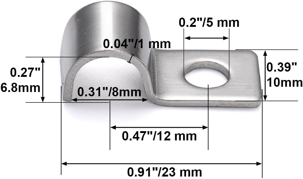 One-Hole Unilateral Pipe Clamps Conduit Fitting Clips Saddle Clamps Instrument Line/Wire/Gas Pipe Cable Clamp Fixed Clips | OD 5/16" | 30 Pcs