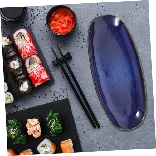 Plato cerámico elegante para sushi y snacks miniatura 3