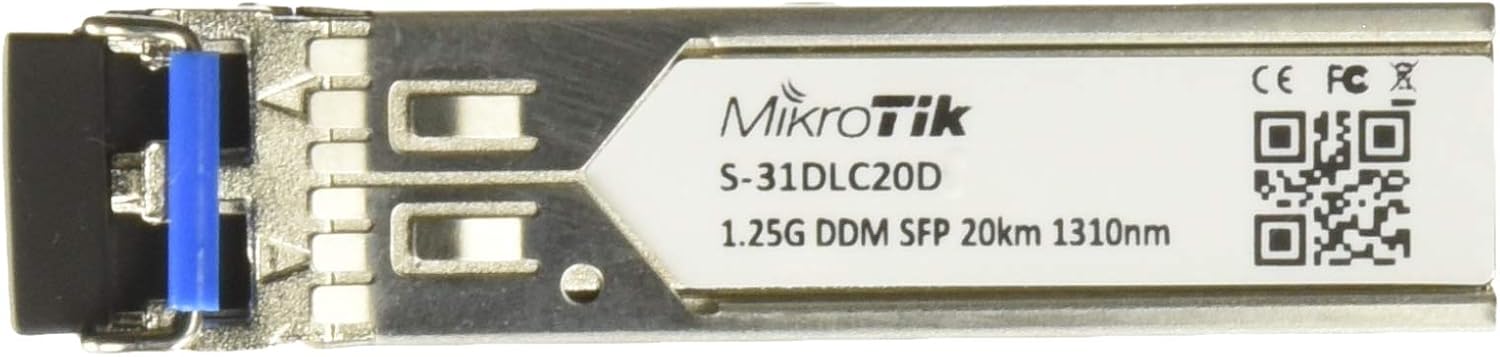 MikroTik S-31DLC20D Transceiver 1.25G DDM SFP 1310nm Dual LC Connector 20Km SM