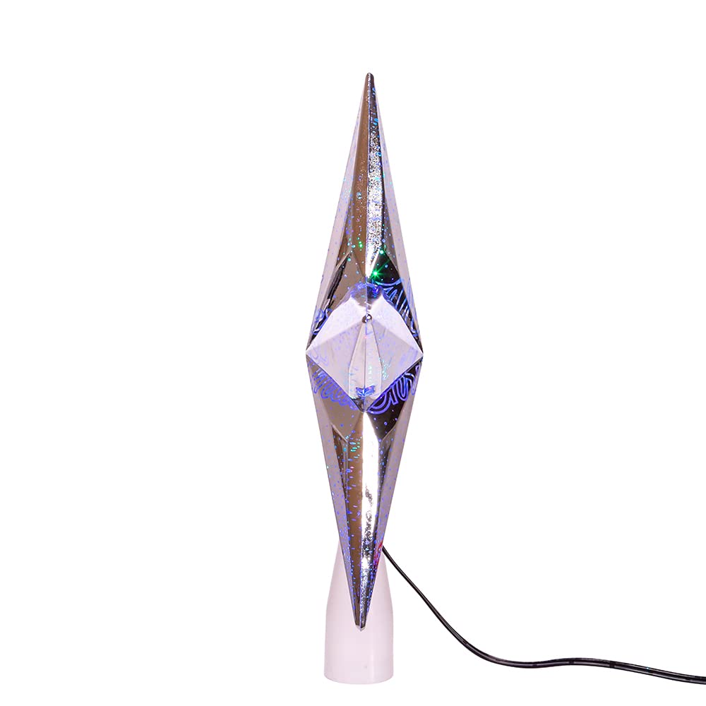 Kurt S. Adler Kurt Adler Cimier de Sapin de Noël Scintillant RVB 18 lumières 20,3 cm Multicolore