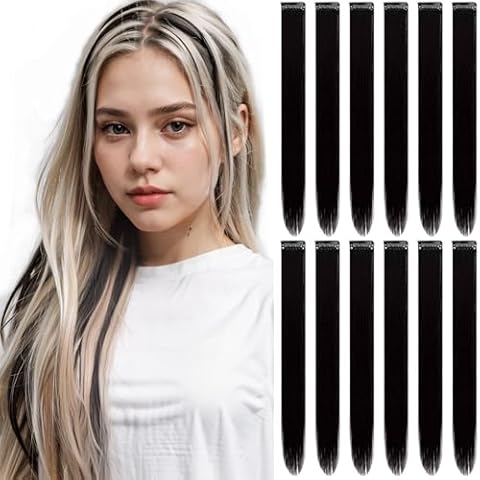 GPOVVIMX 12 PCS Clip-in Hair Extensions Cover