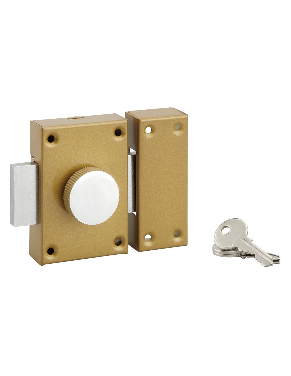 Serruprix - Verrou Cambré à Bouton et Cylindre Ø25x40mm 3 Clés