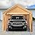 PHI VILLA 10x20 ft Heavy Duty Carport Car Canopy Party Tent with Removable Sidewalls and Doors, Garage Storage Boat Shelter with Waterproof & UV Protected Tarp, Beige