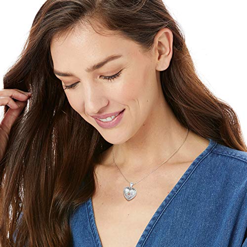 Silvercute Locket Necklace That Holds Photo And Custom Text Birthstone 925 Sterling Silver Polished Heart Pendant Women Girls Lockets Necklace 18 Inch #TOP3