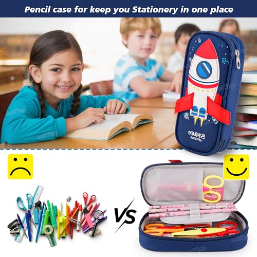 Image of Zest 4 Toyz Pencil Pouch for Boys for School | 3D Cover EVA Space Theme | Compass Box Organizer | Large Capacity Pencil Pouch Bag | Premium Stylish Pen Holder Pencil Box for Kids | Return Gifts