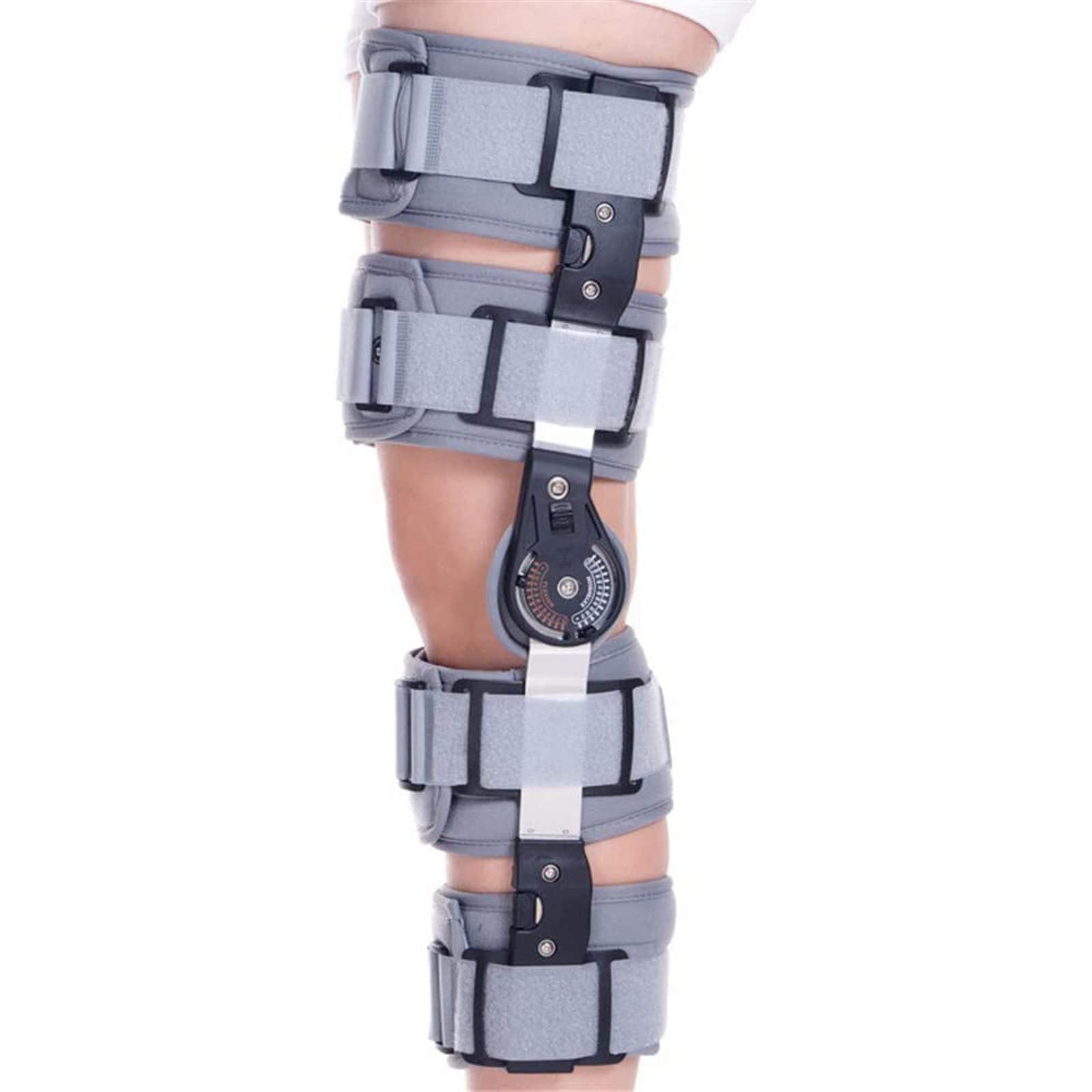 Rodillera con Bisagras para Estabilización De La Recuperación, Soporte Ortopédico Médico Ajustable, Universal, Ideal para Lesiones De Ligamentos Cruzados Anteriores (Lca),Gray