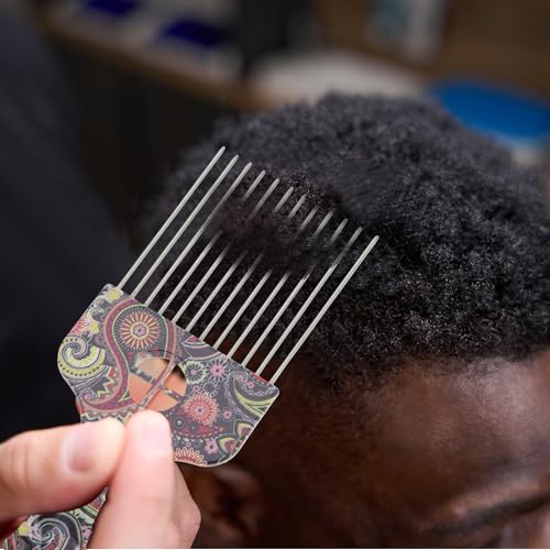 Peine metalico con diseño floral para cabello rizado miniatura 2