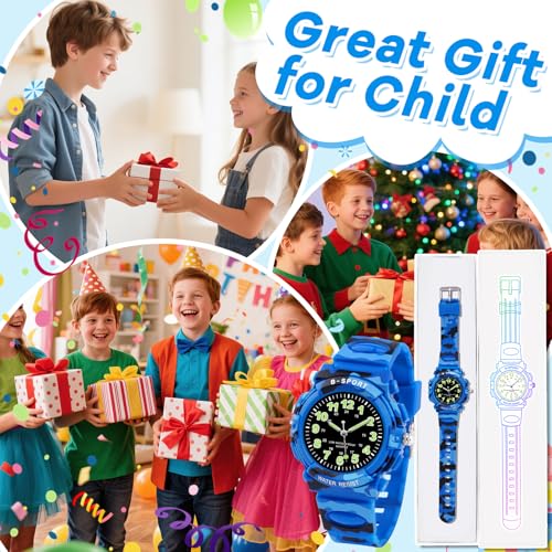 Image of CKV Kids Watch for Boys Girls Ages 5-12, Waterproof Time Teacher Easy to Read Analog Sport Outdoor Children Watches with Soft Band for Kids