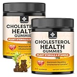 Cholesterol Supplements Gummies, Support Healthy Cholesterol Levels with 1200mg Plant Sterols & Stanols, Bergamot Orange Extract, Red Yeast Rice for Women & Men, Pineapple Flavor, 60 Counts (2 Pack)
