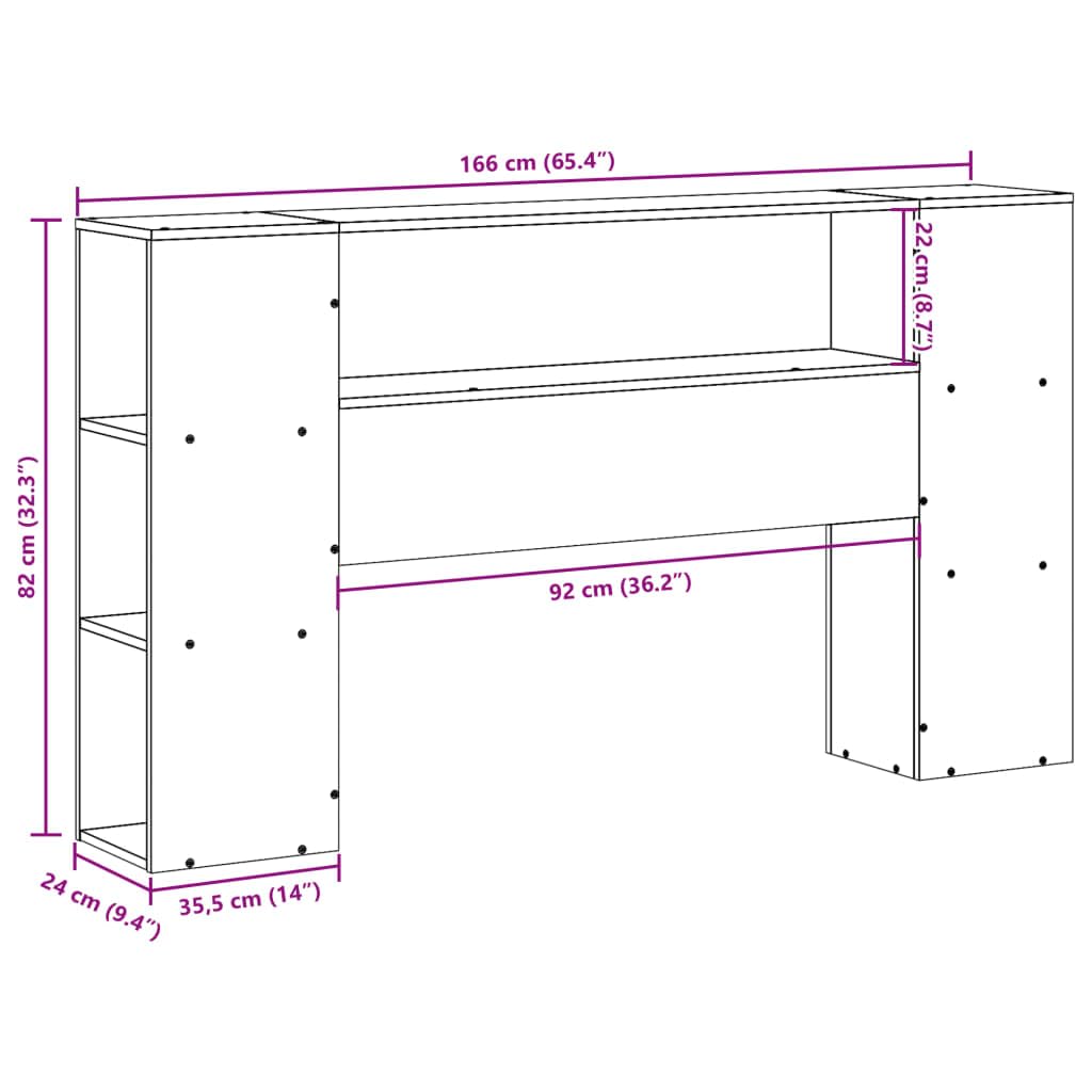 vidaXL Testiera con Ripiani Bianca 160 cm in Legno Massello di Pino, Testata Letto, testiera in Legno massello, testiera con Scomparti