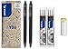 Pilot - FriXion Point Clicker 0,5, penna roller cancellabile a scomparsa, 2 nere e 2 set di 3 ricariche nere con gomma, punta fine