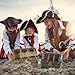 Lingway Toys Kids Pirate Treasure Chest Teacher's Favorite Treasures Collection Storage Box with 2 Sets of Locks and Keys Only(Vintage Bronze Coating,6.3