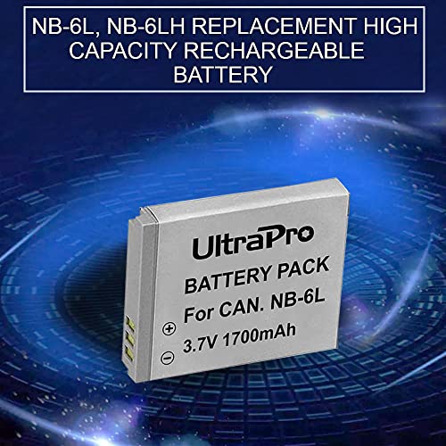 3-Pack Nb-6L / Nb-6Lh High-Capacity Replacement Batteries For Select Canon Digital Cameras. Ultrapro Bundle Includes: Deluxe Microfiber Cleaning Cloth #TOP5