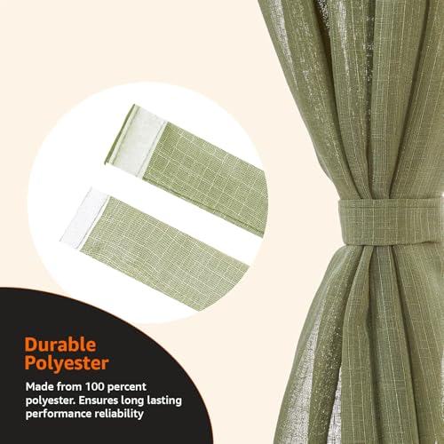 Image of Amazon Basics - Sheer Door Curtains | Light Filtering | 7 Feet | Set of 2 | Plain Design | for Living Room, Bedroom & Balcony | 115 cm x 210cm, Color - Green