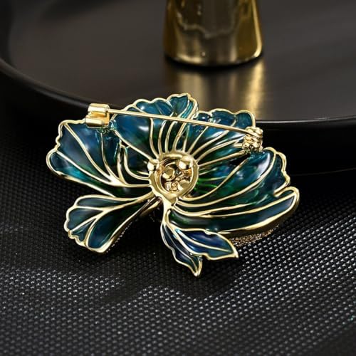 Image of Flower Brooch Pin - Rhinestone Flower Pin 18k Gold Plated - Thanksgiving Day, Birthday, Wedding Gifts for Mom, Wife