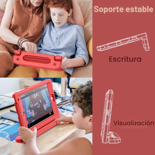 Funda Infantil para iPad Mini 5 4 3 2 1 JETech Roja con Protector de Pantalla 6