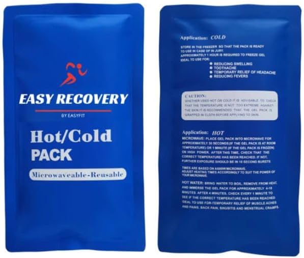Reusable Hot & Cold Gel Pack – Microwave & Freezer Safe Ice Pack for Injuries, Pain Relief, Swelling, Back, Knee, Shoulder, Muscle Therapy – Reusable Compress for Hot Cold Therapy- EasyRecovery
