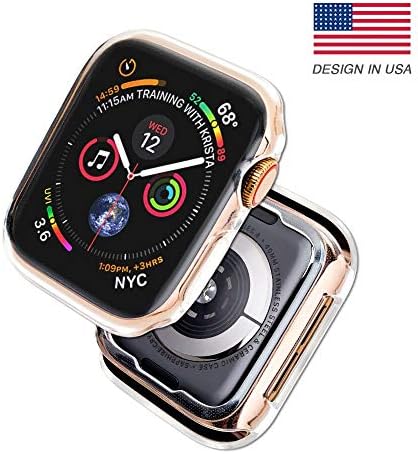 ALPERF Screen Protector for Apple Watch Case Seires 4 40mm and 44mm, Shock Resistant and Shatter Resistant, Overall Protective Case TPU Material Compatible with 2018 New iWatch Series 4 (2 Pack, 44mm)