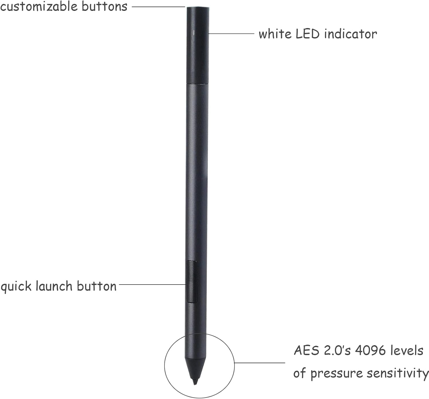 Bluetooth Active Pen für Dell PN557W, PN556W für Latitude 5300 5310 7210 9410 9510 7389 7285 5289 5285 5290 5300 7200 7400 XPS 15 (9577) 5) 936. 5 2-in-1-Tablets