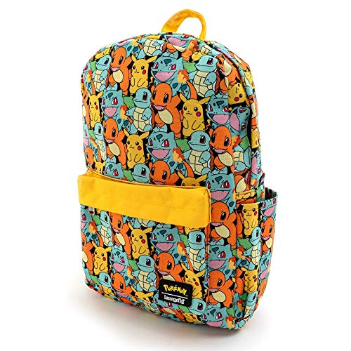 Loungefly x Pokemon Starters Mochila de nylon estampada, Laptop, multi-colored, One Size 3 51x9D4AP48L