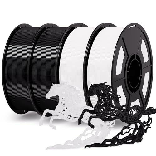 Image of IEMAI PETG Filament 1.75mm Bundle 4KG Black and White, 3D Printer Filament 30-300mm /s Printing Compatible with Bambu Lab, AMS, AMS Lite, Dimensional Accuracy + /- 0.02mm
