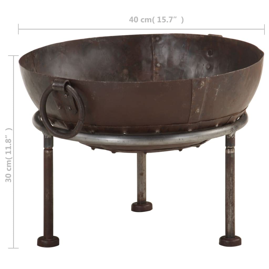 Generico Braciere Rustico in Ferro Ø 40cm con Fuoco Scenografico per Giardino e Patio,Riscalda Serate Fresche e Crea Atmosfera Accogliente Ideale per Famiglie