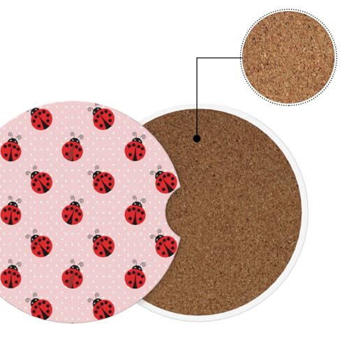 Portavasos para auto absorbentes cerámicos 2.56 pulg 2 pack miniatura 6