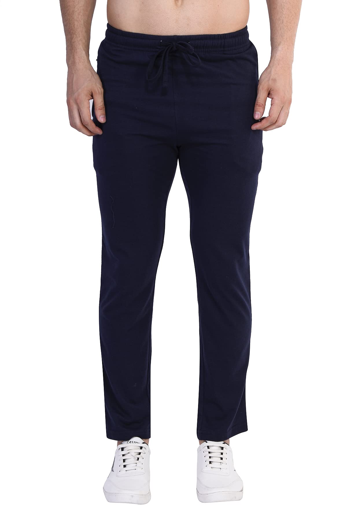 BOSCAGE WITH DEVICEMen's Cotton Blend with Single Jersey Casual wear Lower Regular fit with Elastic & Drastring closure-AV9002 (XL, Navy)