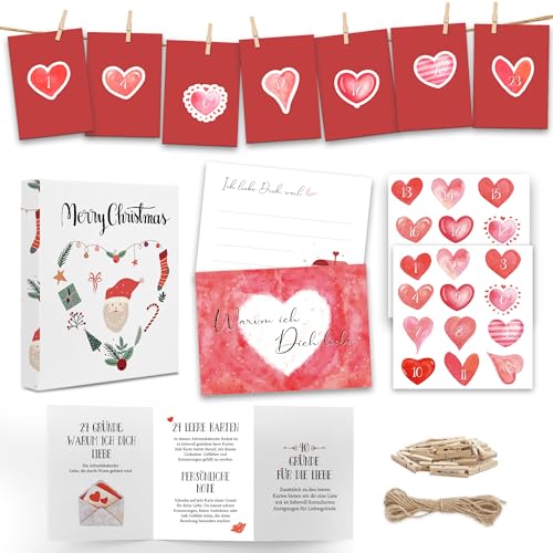 2025 Adventskalender für Paare,mit 24 Karten für Verliebte und...