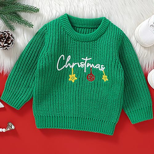 Toddler Christmas Crewneck Chunky Knit Sweater Baby Boys Girls Holiday Winter Warm Pullover Knitted Festive Sweatshirt3