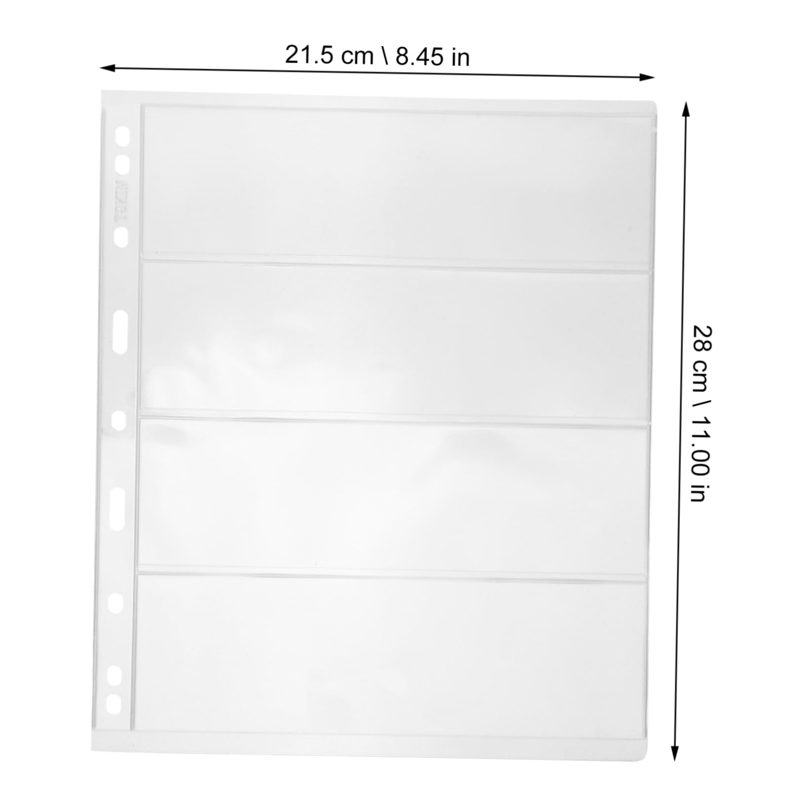 Album per Banconote da Collezione 20 Fogli Pvc per Raccoglitore | Pagine Trasparenti a 4 File, Formato Standard 9 Fori, per Archiviazione e Ordine delle Collezioni