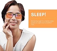 Vista 9 de Vyzia Clip On Blue Light Blocking Glasses For Sleep Fits Over Prescription Glasses, Orange Lenses Help Reduce Computer Eye Strain and Induce Sleep
