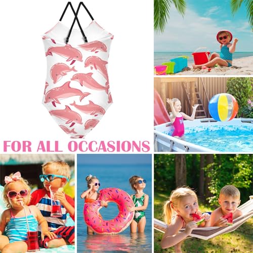 Image of Girls One Pieces Swimsuit Cute Beach Swimwear with Adjustable Strap 3-10 Years