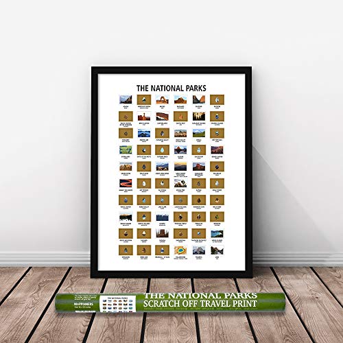 Mappinners The National Parks Scratch Off Travel Print 16x20, Hallway
