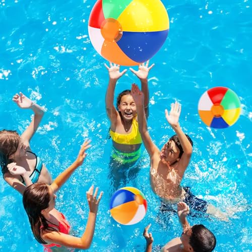 LWMTT 10 Stück Wasserball Aufblasbar, Farbig Wasserbälle, Wasserball Baby, Aufblasbare Wasserbälle, Strandbälle Kinder für Pool Party Sommeraktivitäten im Freien Strandparty