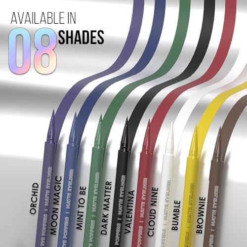 Image of Glam21 Eye Poppers Matte Eyeliner |Smudge Proof and Waterproof Formula | Pen Style Design | Bold & vibrant Shades | High Pigment up to 12 hours | 0.5gm Each Pack oF 2 (Cloud Nine & Moon Magic)