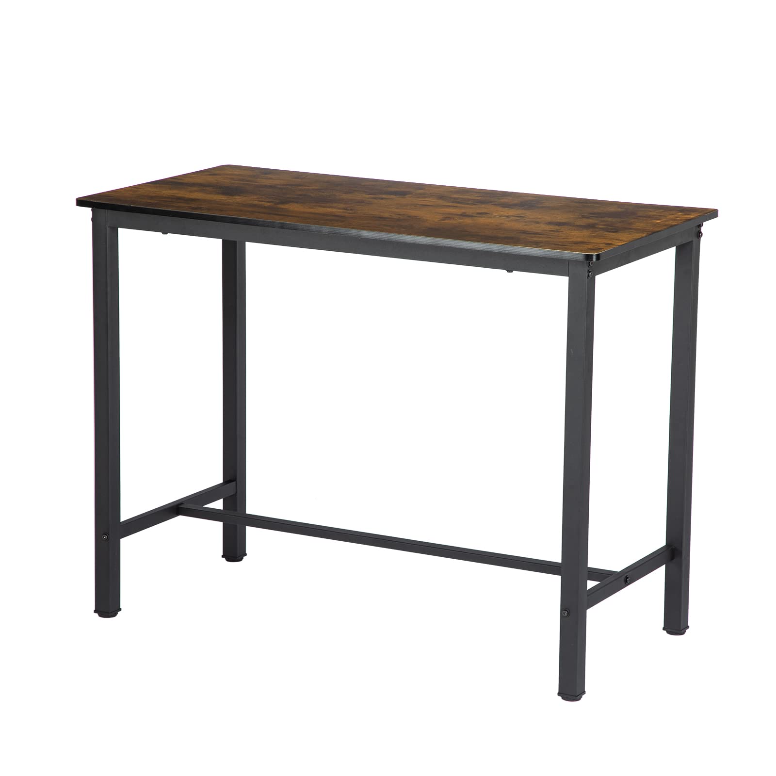 buybyroom Ensemble de 5 Tables de Salle à Manger, Table de Salle à Manger en marbre avec 4 tabourets de Bar 120x60x90.5cm Table de Bar avec Tabouret de Bar 29x39x64.5cm Table de Cuisine chaises, Noir