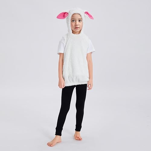 Miniatura 5 de Disfraces de animales para niños, chaleco unisex con capucha de forro polar, lindos trajes de Navidad, disfraz de cosplay para niños y niñas