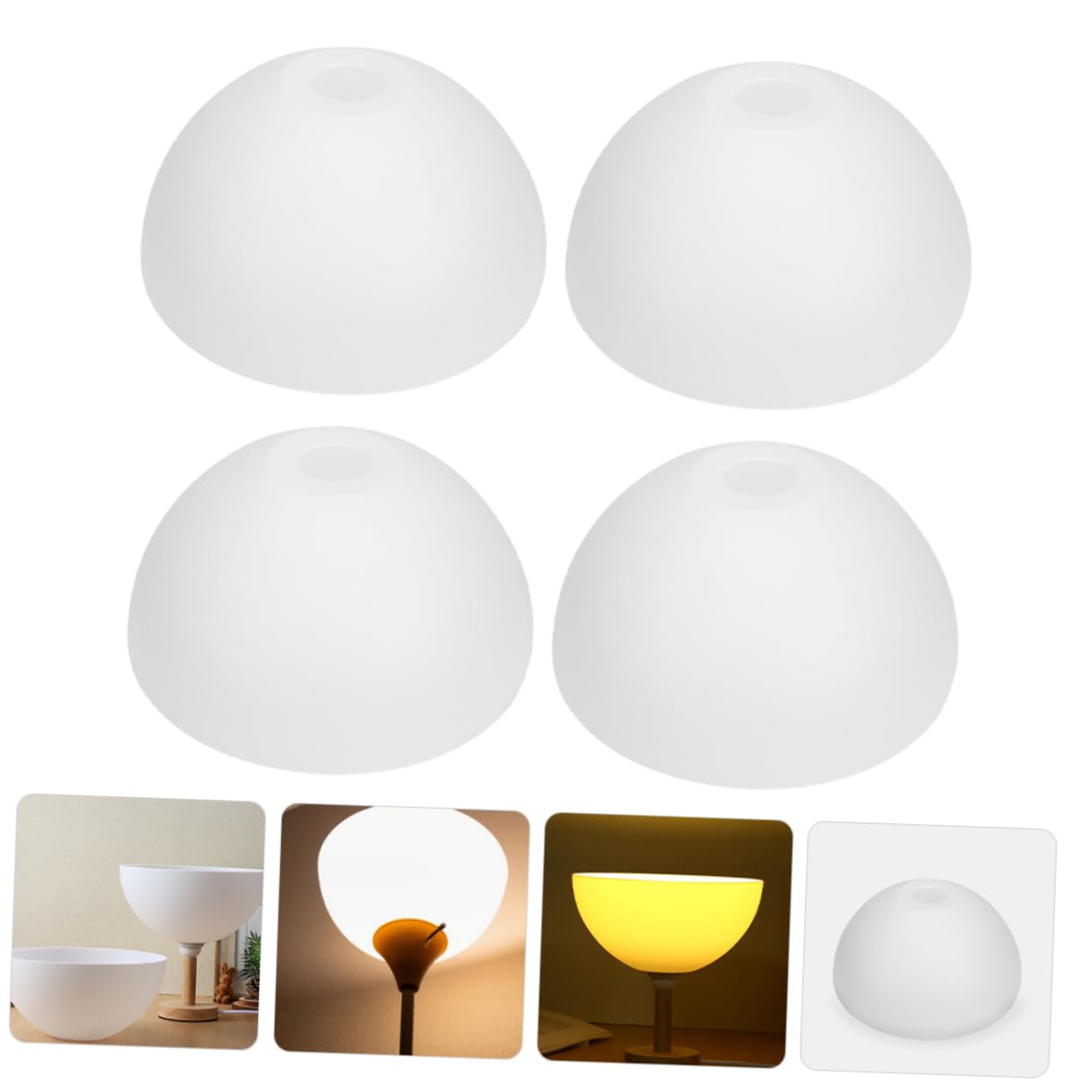 Holibanna Weiße Pilz Lampenschirme Modernes Design für Tischlampen 4 Stück aus Kunststoff Schafft Warme und Gemütliche Atmosphäre Beleuchtungszubehör für Wohnzimmerdekoration