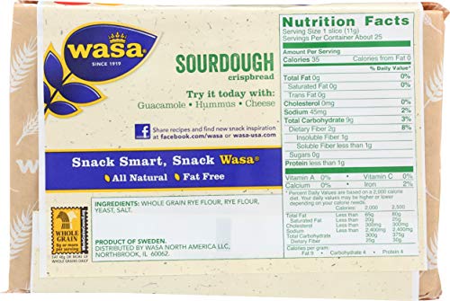 Image of Wasa Sourdough Crispbread, 9.7 oz, Crackers, Non-GMO Ingredients, Good Source of Fiber, Fat Free