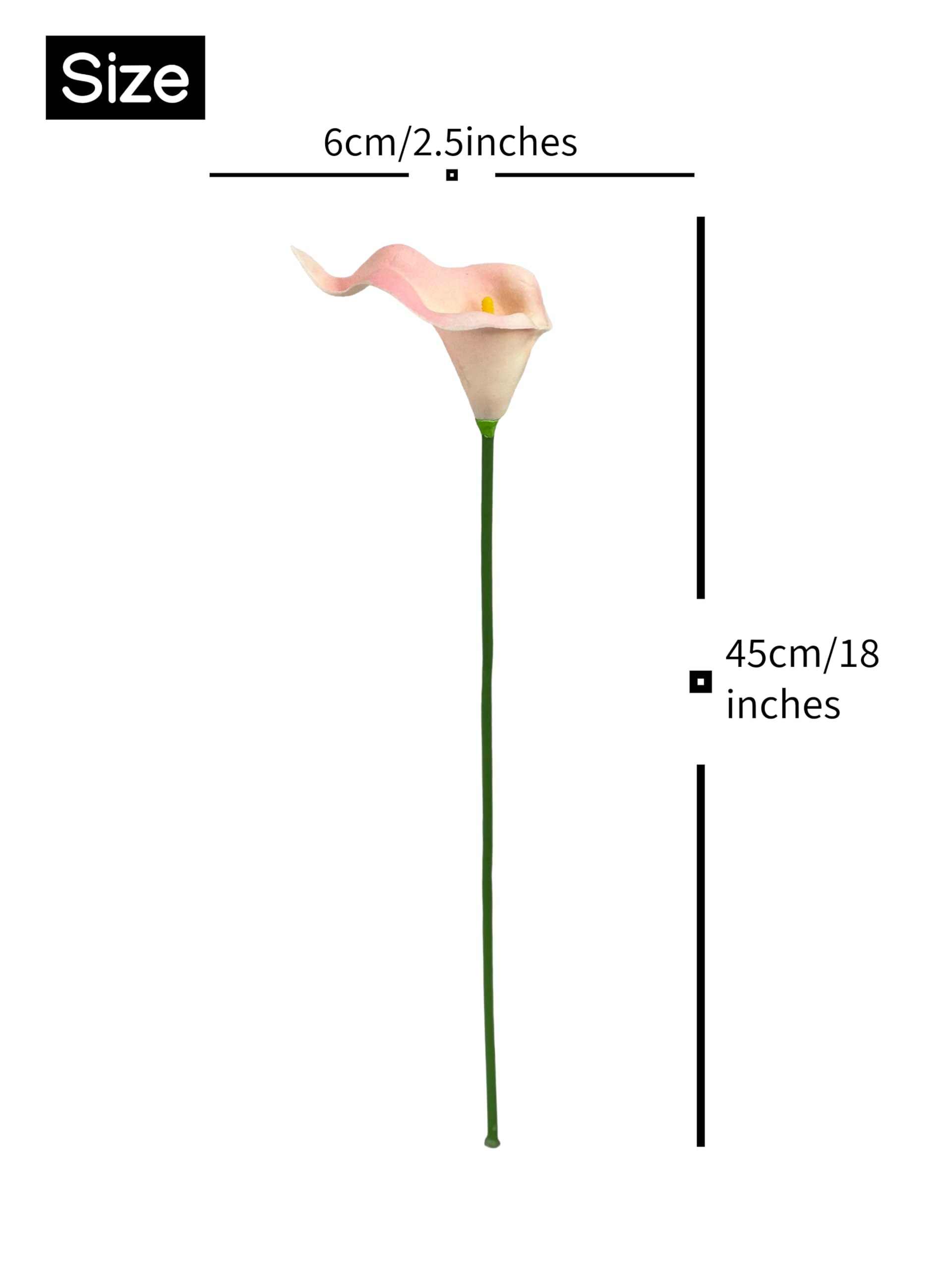 Elegant Artificial Calla Lilies - Realistic Flower Sticks -3 Elegant Artificial Calla Lilies - Realistic Flower Sticks -3
