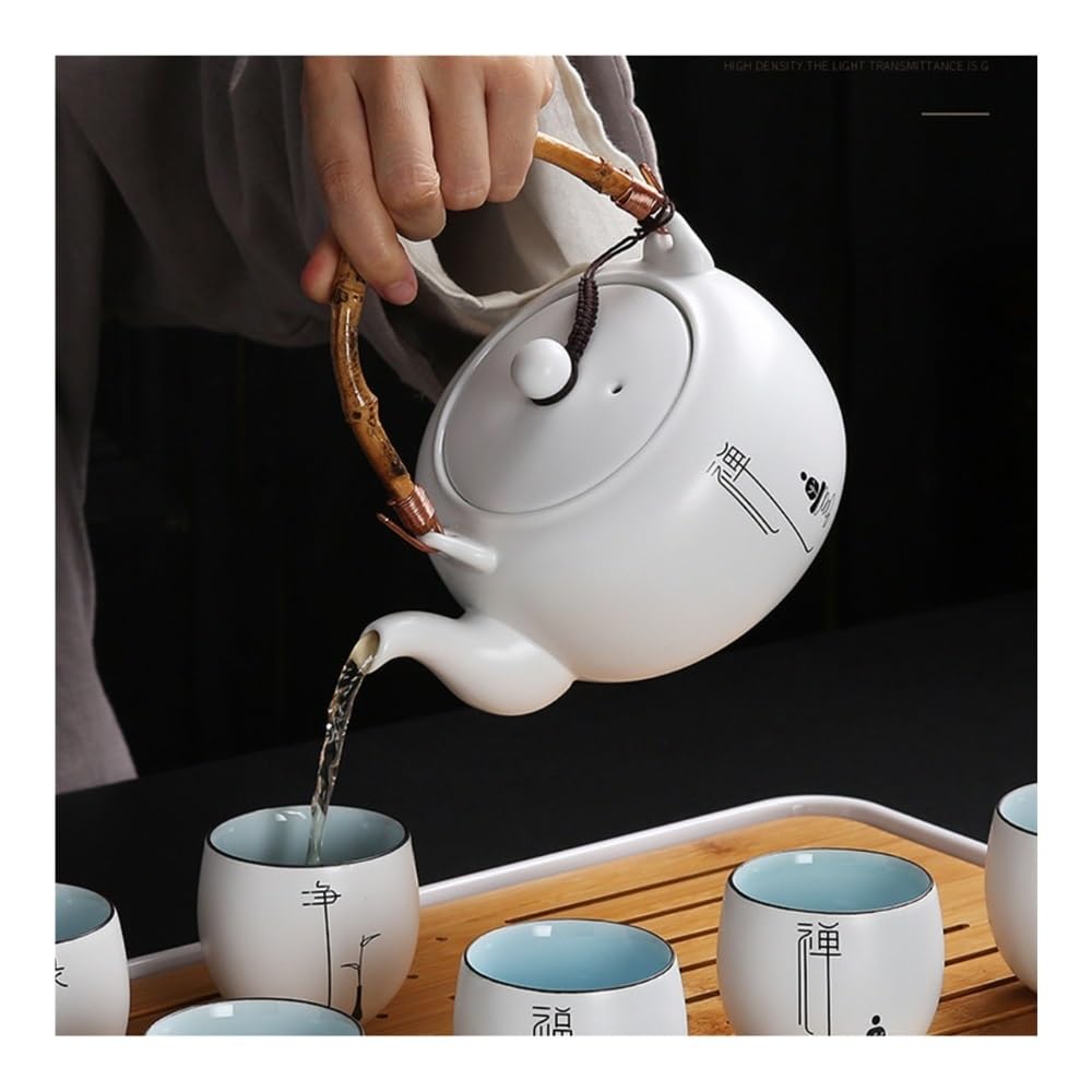 Tetera, Tetera de Porcelana Blanca de 700 ml - Juego de té de cerámica for el hogar y Regalos