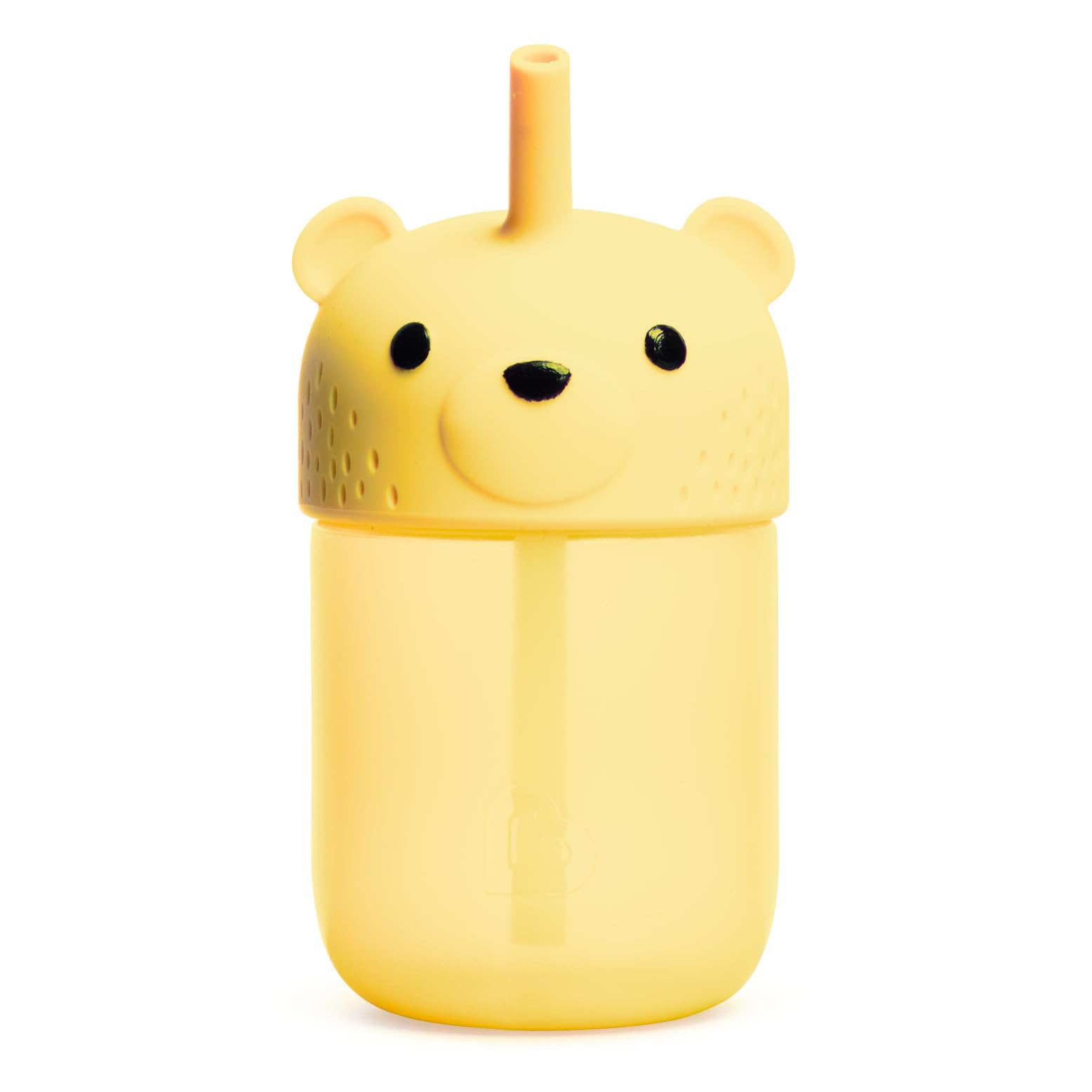 Munchkin Yellow Gentle Transition Honey Bear Straw Cup For Babies And Toddlers 6 Months And Up, Squeezable Sippy Bottle For Easy Drinking, 9 Ounce,