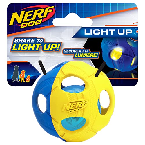 Nerf Dog Hundespielzeug LED Ball, grün/rot, 6cm