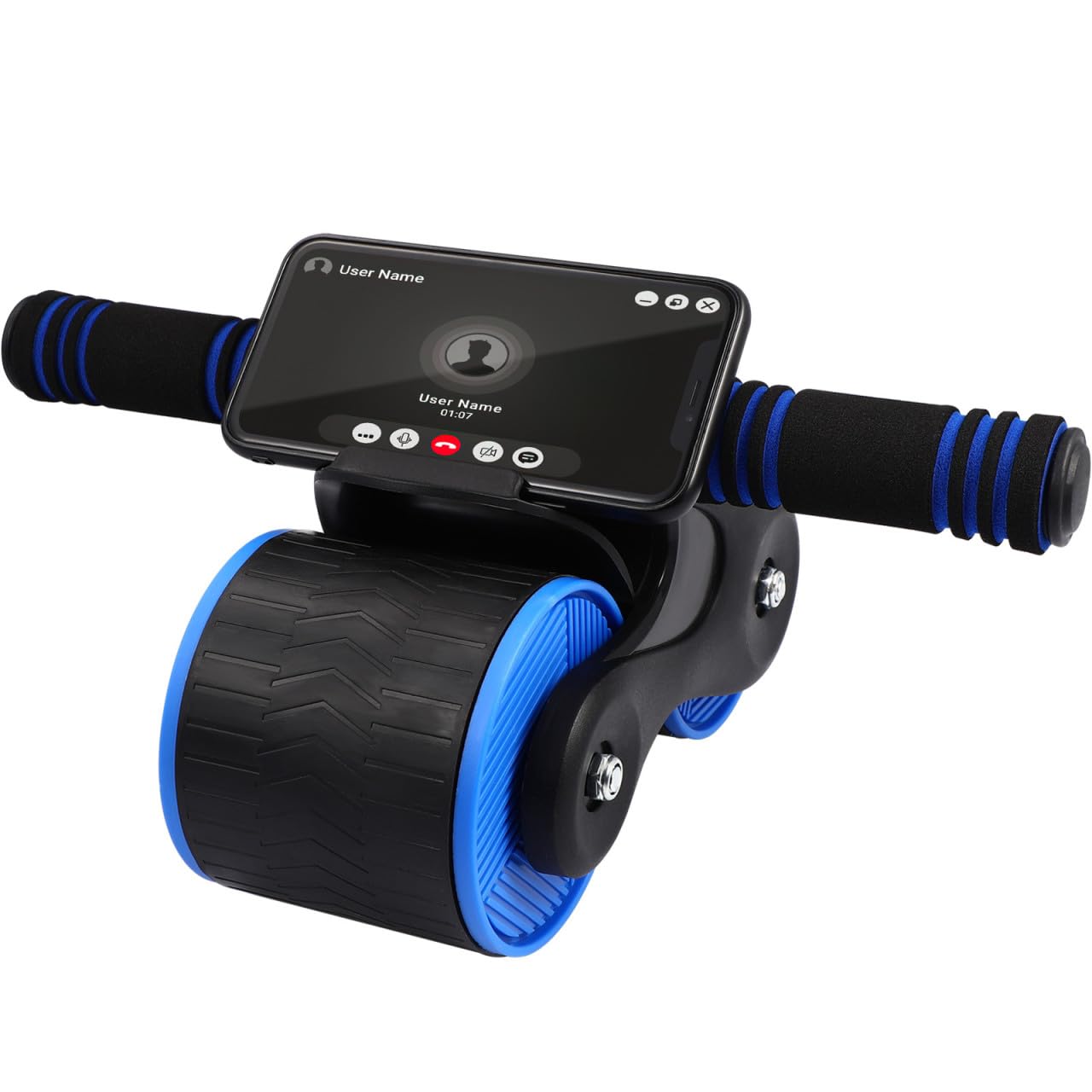 Rodillo de Rueda Ab con Rebote Automático para Entrenamiento Abdominal con Doble Ruedas, Almohadilla para Rodillas de Goma y Plástico, Equipo Flexible para Pecho y Color Aleatorio