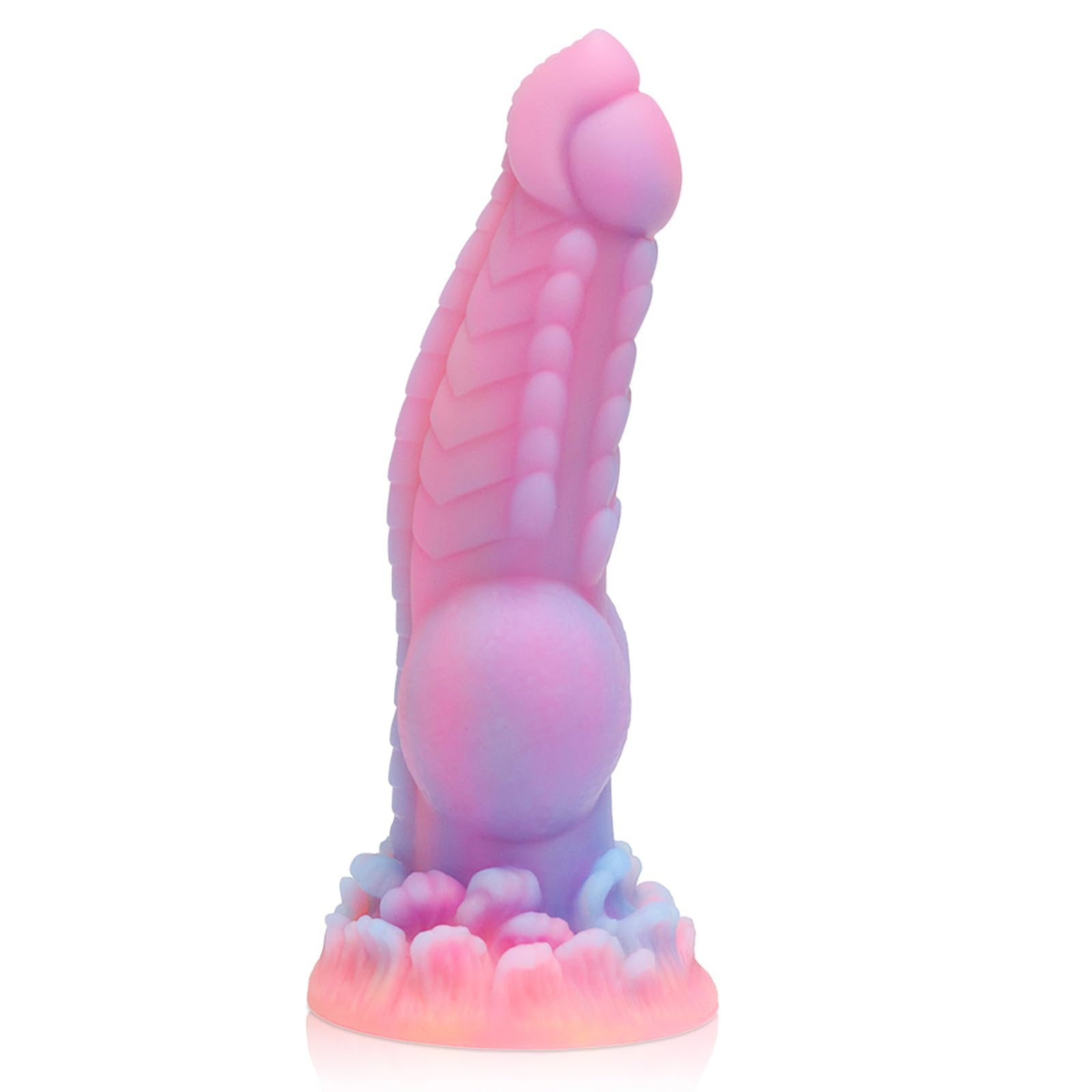 Monster Dildo, 8.5inch Fantasy Realistic Dog Dildos with Knot Luminous Silicone Thick Pink Anal Dildo Adult Sex Toys with Suction Cup for G Spot Women Men Couple Strap on Play: Regular
