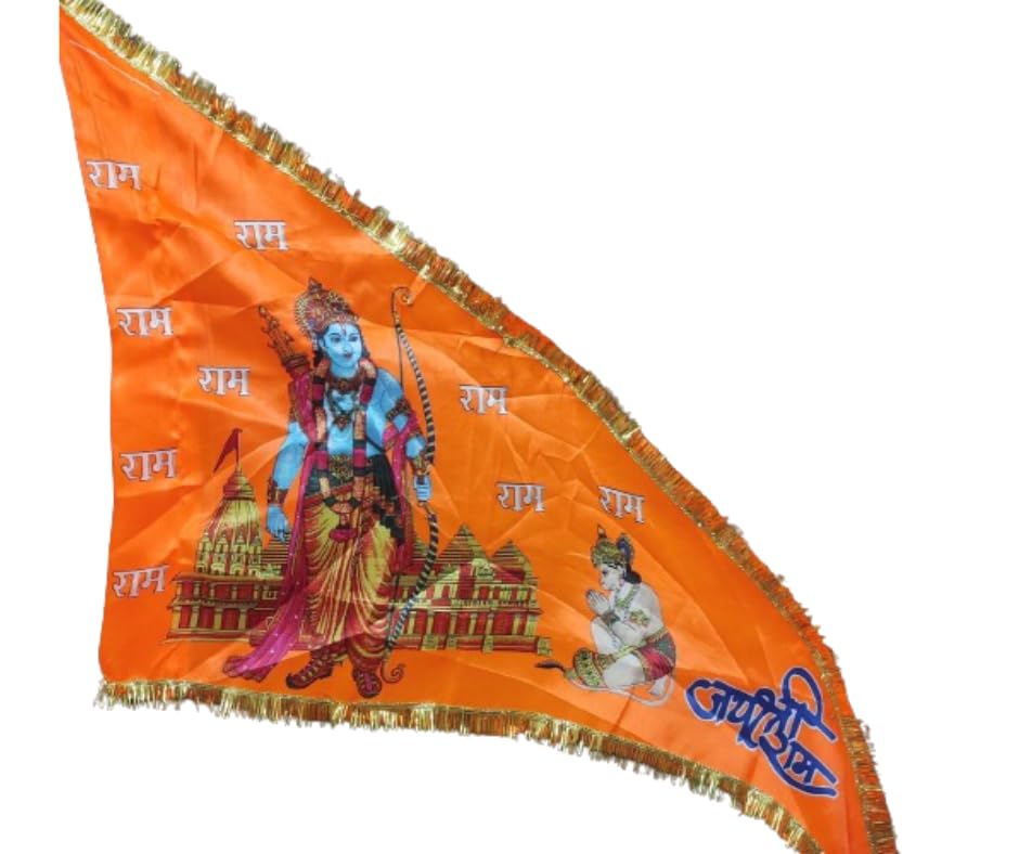 DEV POOJA STORE Elegant Multicolored Shree Ramji ka jhanda, Ayodhya Flag of shree Ram, Jai Shree Ram Lord Ram Flag/Jhanda/Dhwaj, Ram Mandir ka jhanda (1)-image-36
