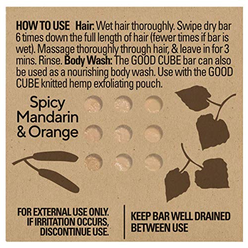 Good Cube 2 In 1 Shampoo Conditioner Solid Bar For Normal Hair - Gentle For Daily Use And Safe For Colourised Hair - Ph Balanced And 100% Soap Free - Vegan And Cruelty-Free Bar - 120G #TOP2