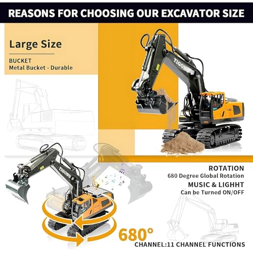 Smarpriy RC Excavator 11CH 680° Ro - Image 4